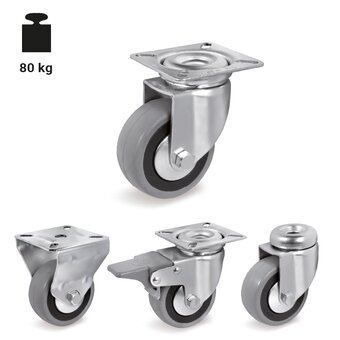 TR-37-S-Roues en caoutchouc gris non-tachant